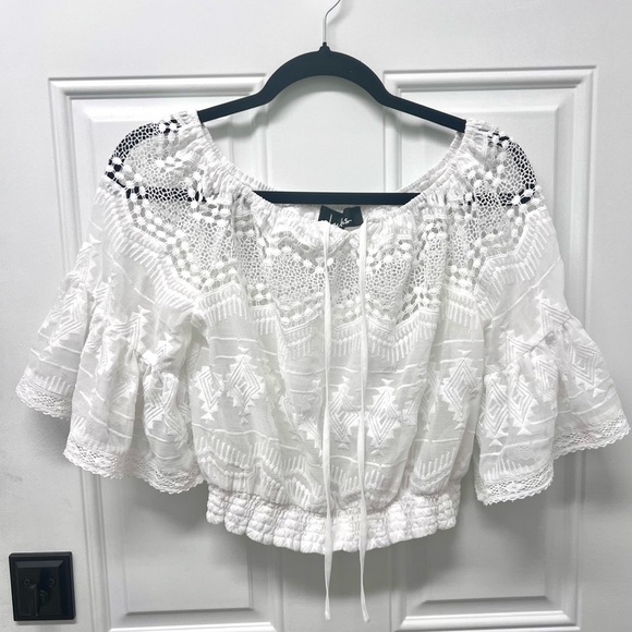 Lulu's White Lace Blouse - Picture 3 of 10